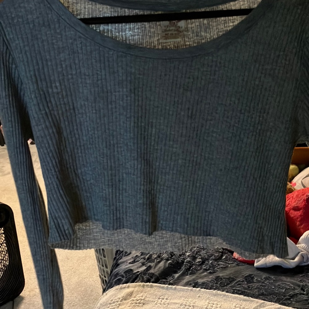 Gray crop top